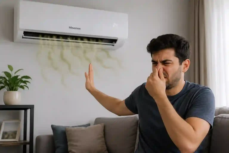 بوی بد کولر گازی هایسنس و نیاز به سرویس و تعمیر در کرج